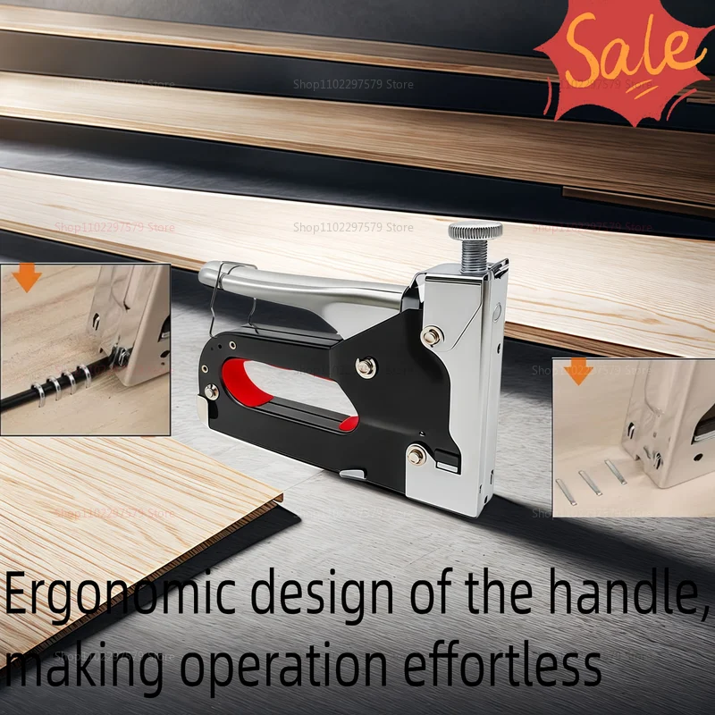 Heavy Duty3-in-1Multifunctional Staple Gun Nail Gun for UpholsteryCarpentryFixing Materials Includes 600 Staples HeavyDuty Tools