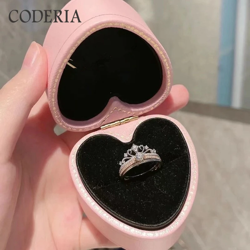 مكدسة تاج مويسانيتي خواتم الماس النساء فضة طبقة مزدوجة اثنين في واحد مزيج الذهب الوردي 0.3CT مويسانيتي الدائري