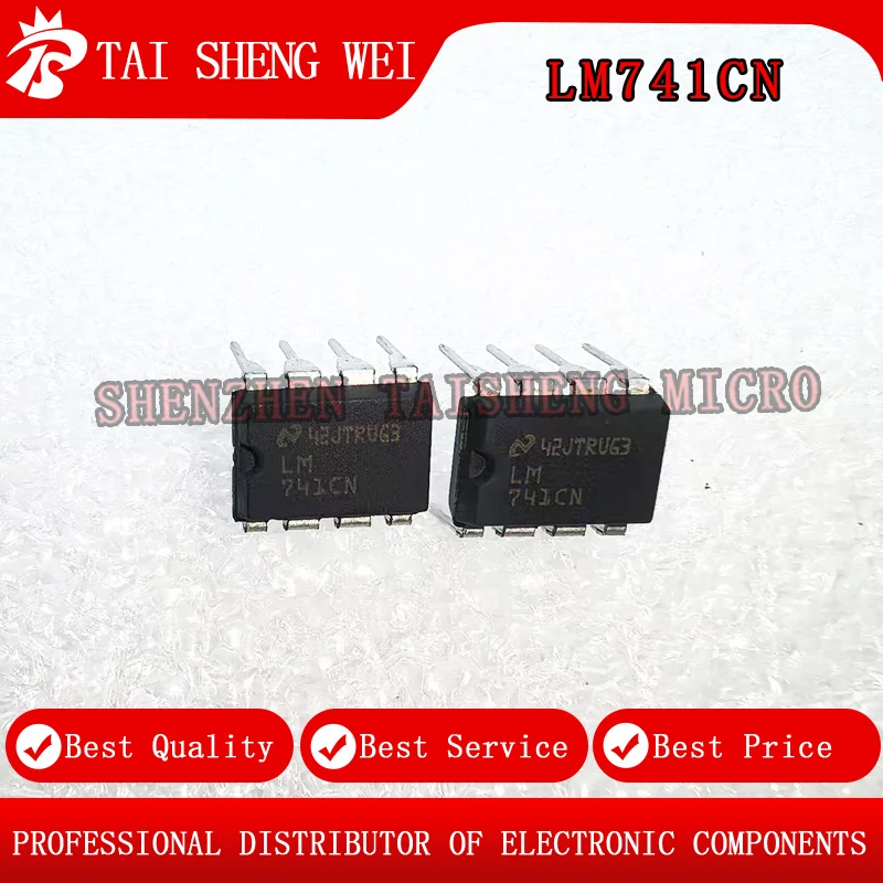 

10 шт. новый операционный усилитель LM741CN 741CN DIP-8 LM741 со сквозным отверстием DIP-8 контактов