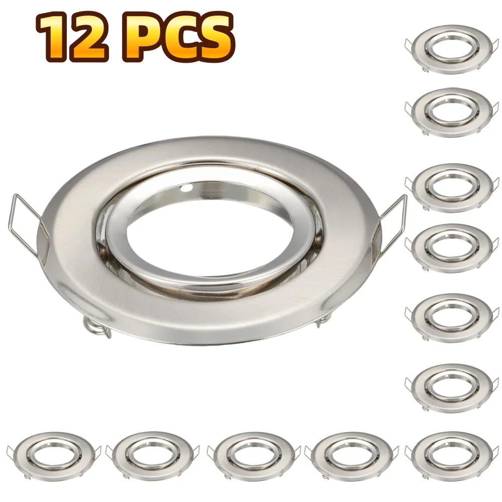 6/12 Pcs Iron Metal Housing Cover GU10 Round LED Module Spot Light Holder Fixed Recessed Led Downlight Frame