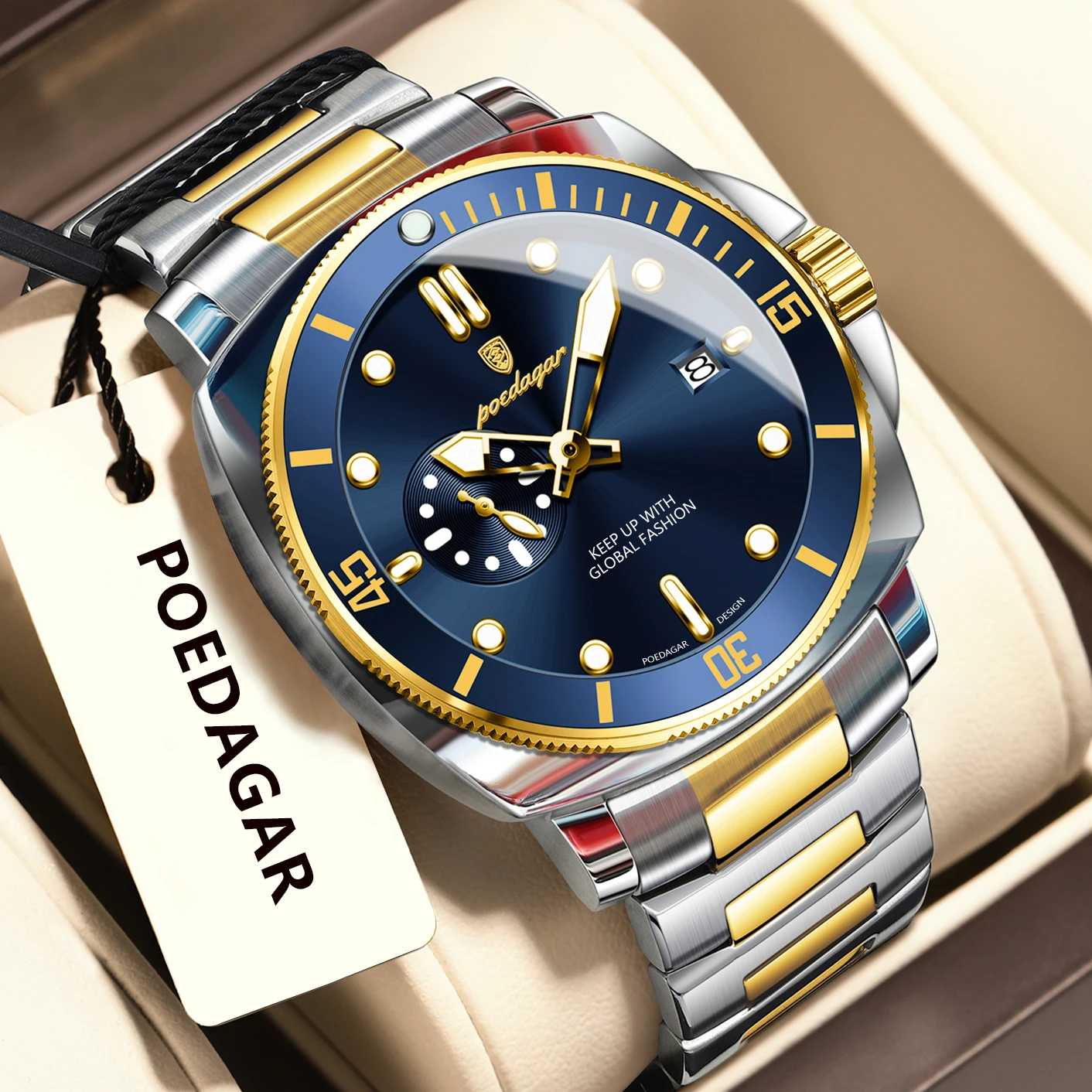 Men's Trendy Waterproof Quartz Watch with Luminous Features