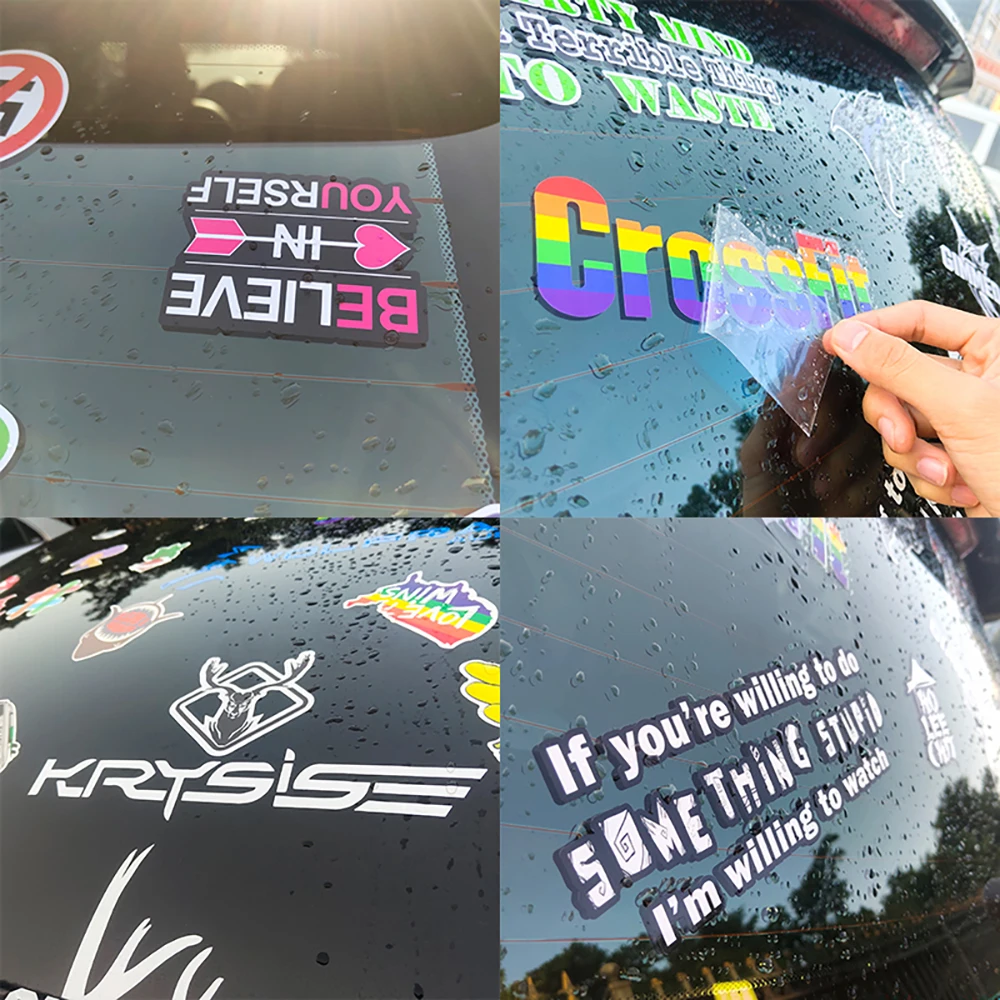Individuelle Autoaufkleber mit Logo, lustigem Text, wasserfest, BABY ON BOARD, wetter- und UV-beständig, Fensteraufkleber, Motorrad-Transferaufkleber – Detail 6