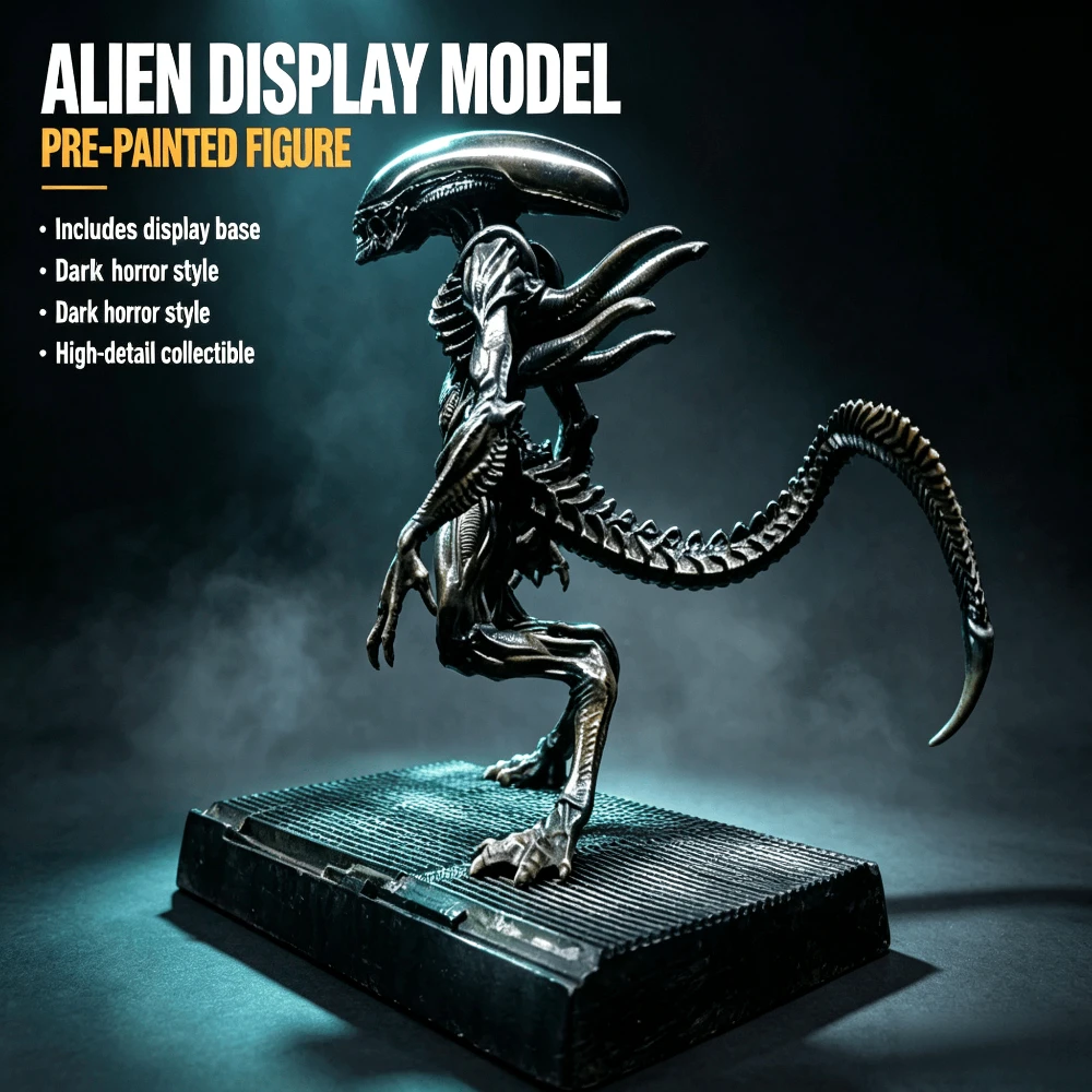 Model Kit Anubis - Druckguss-Harz-Modellbausatz: Alien-Ausstellungsmodell | Unbemalte Horror-Kreaturenfigur mit