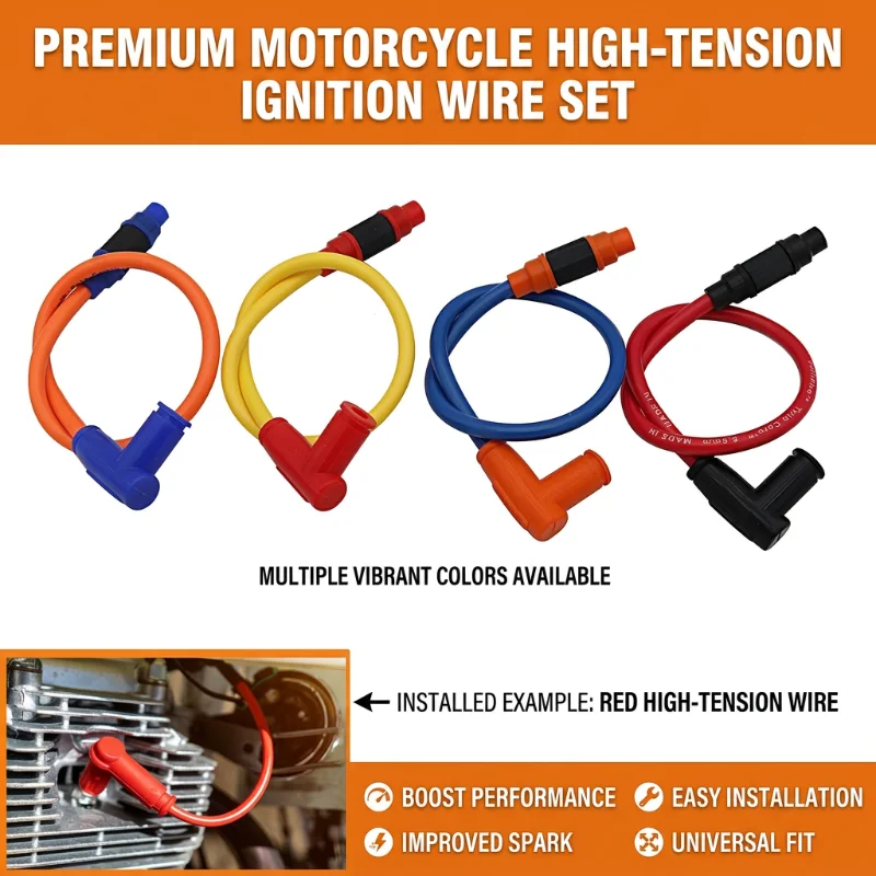 Hochleistungs-Zündspulenkabel für Geländefahrzeuge, Motorrad, Doppelzündkerze, Blei, Racing, Zündspule, Modifikationsteil