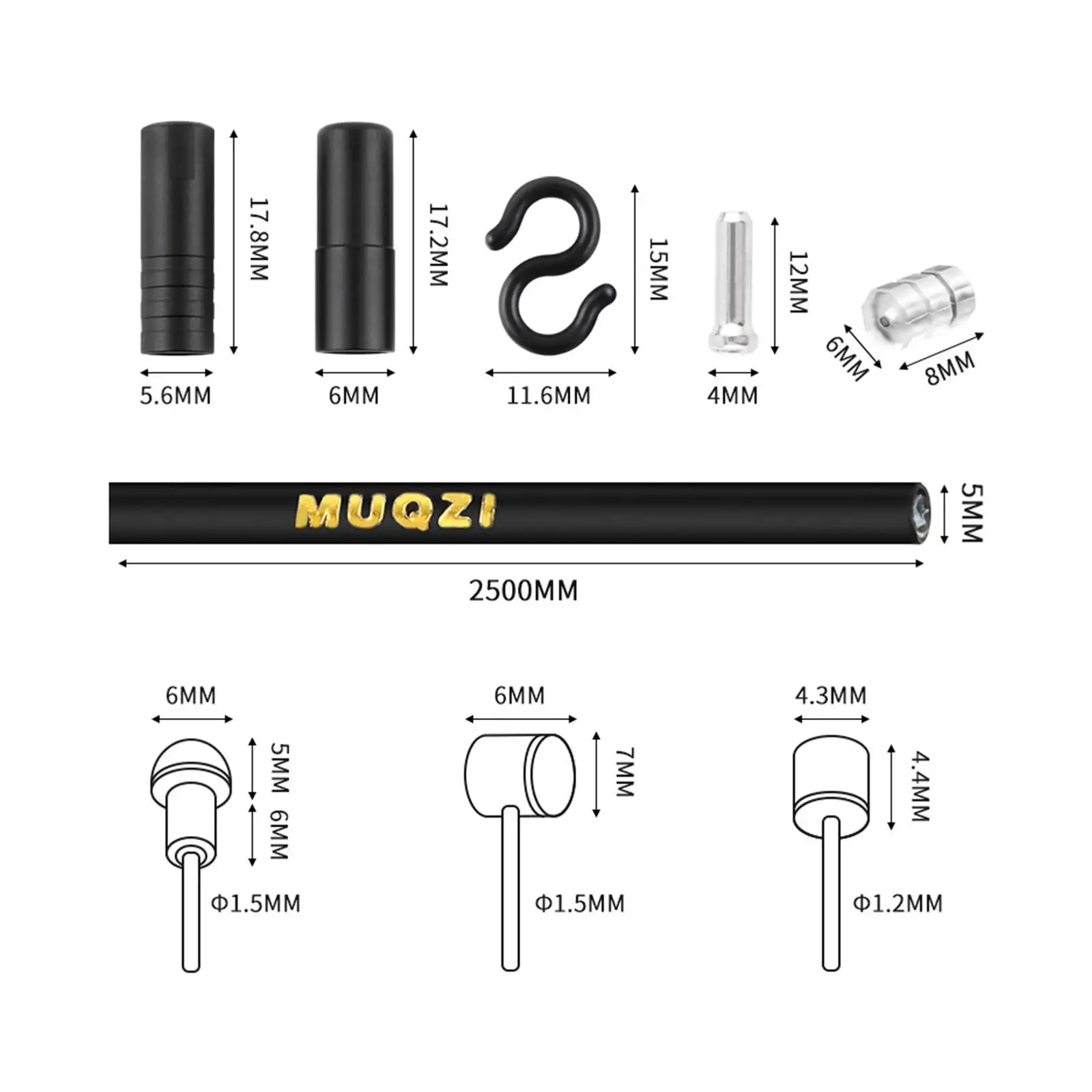 Bicycle Derailleur and Brake Cable Housing Set PVC High Carbon Steel Smooth Cycling Parts for Bikes