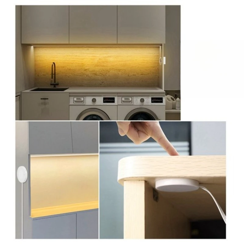 1 set, color: white, material: silicone AC110-240V European standard, sensor neon LED cabinet