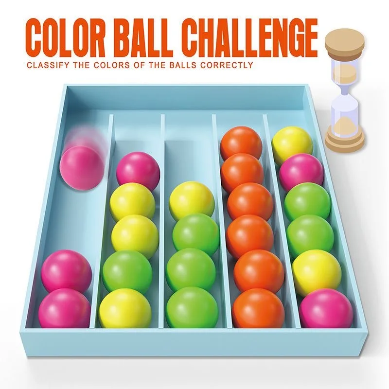 Categulação de bola colorida, jogo de tabuleiro correspondente para provocar cérebro, brinquedos categorizados, presentes de aniversário, jogo interativo infantil