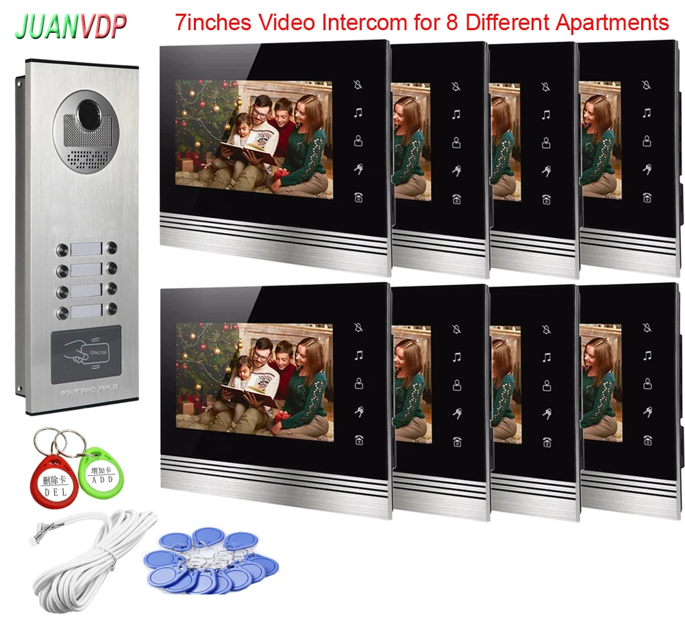 For 8 Different Apartments Video Intercom Touch Buttons 7