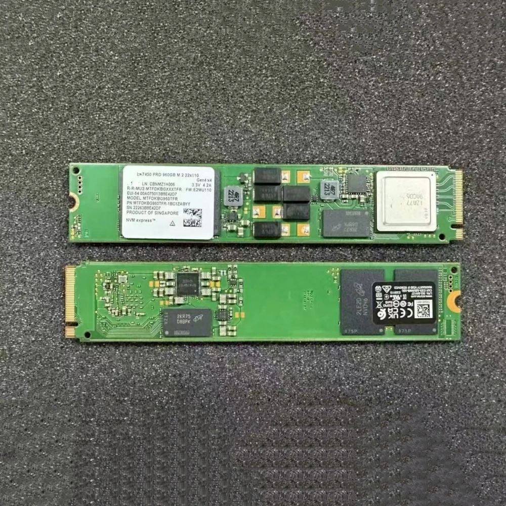 NIEUWE 7450PRO 960G M.2 22110 NVME Gen4 PCIE4.0 Server Enterprise Solid State Drive VOOR Micron MTFDKBG960TFR