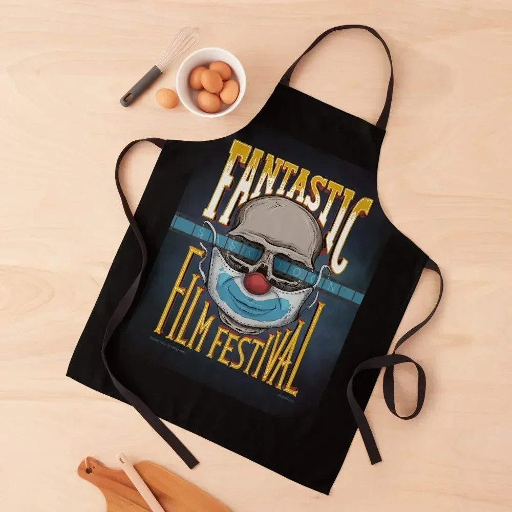 

Saskatoon Fantastic Film Festival: 2020 illustration merchandise Apron Kitchenware Waiter Uniforms For Man Apron