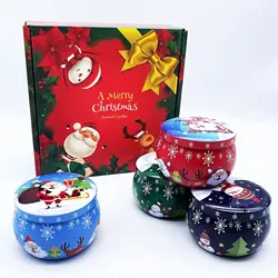 4 PCS Candle Tins 4.4 oz Empty Candle Jars with Lids Scented Candle Containers with Gift Box DIY Making Candles Kit Holder