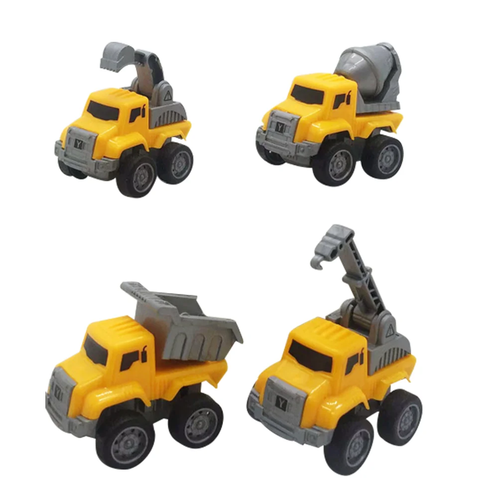 4 pçs puxar para trás veículo de engenharia carro pequeno para crianças caminhão brinquedo caminhões mini escavadeira do bebê