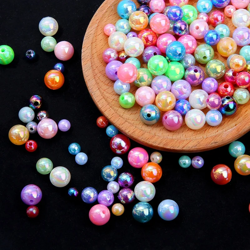 500g/lot Round Imitation Pearl Beads Colorful Loose Plastic Acrylic Spacer Bead For Jewelry Making Diy Bracelet Necklace