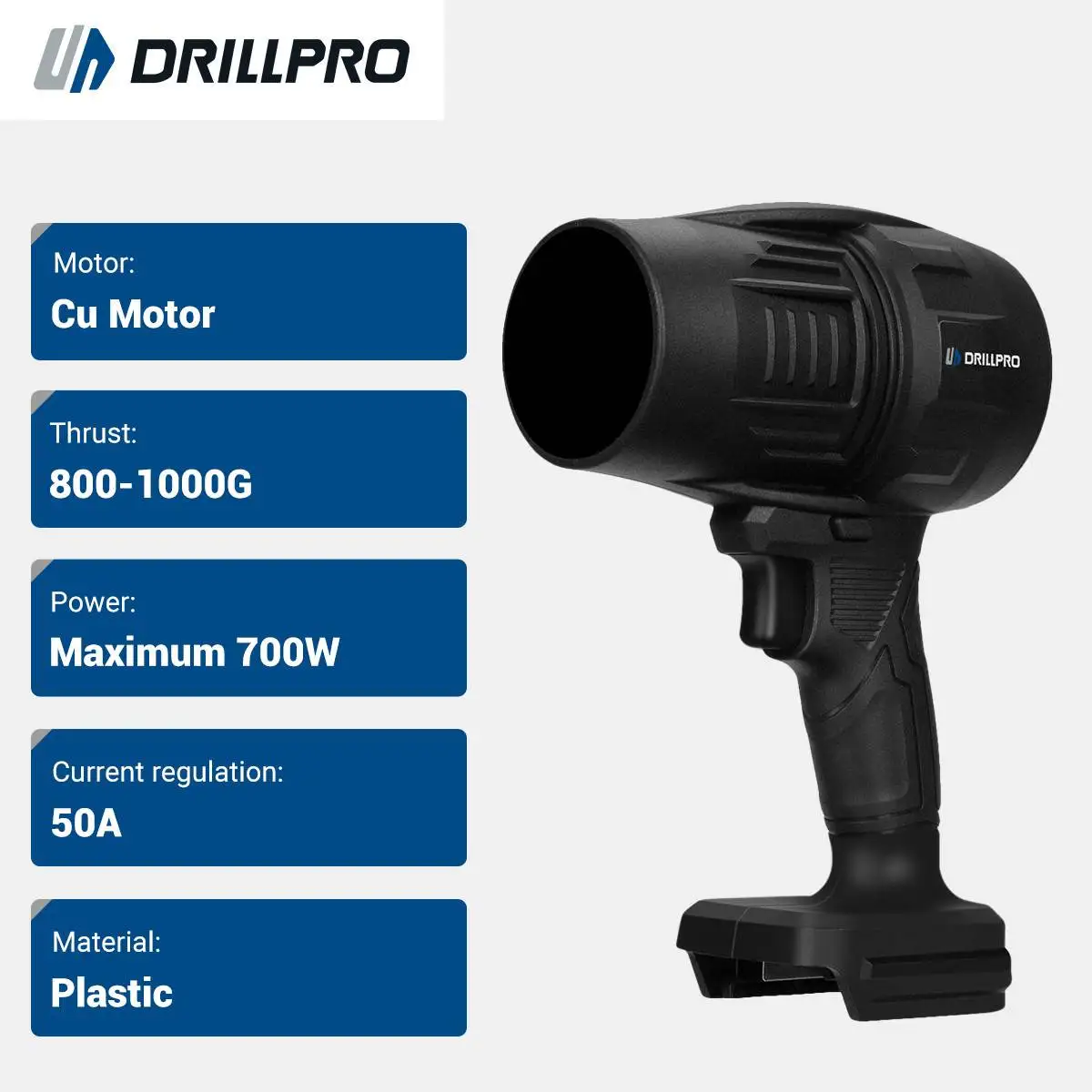 

Drillpro Turbo Fan Jet Blower Wireless Leaf Blowing Water Blowing Hair Dryer Handheld Turbine Power Tool For 18V Battery