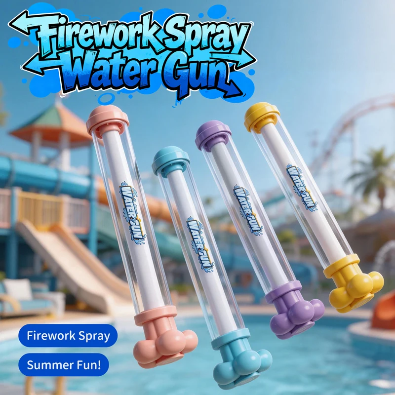 1/3PCS Fireworks Pull-out Water Gun Outdoor Splash Games Beach Swimming Pool Lawn Party Activities Interactive Water Spray Toy image 2