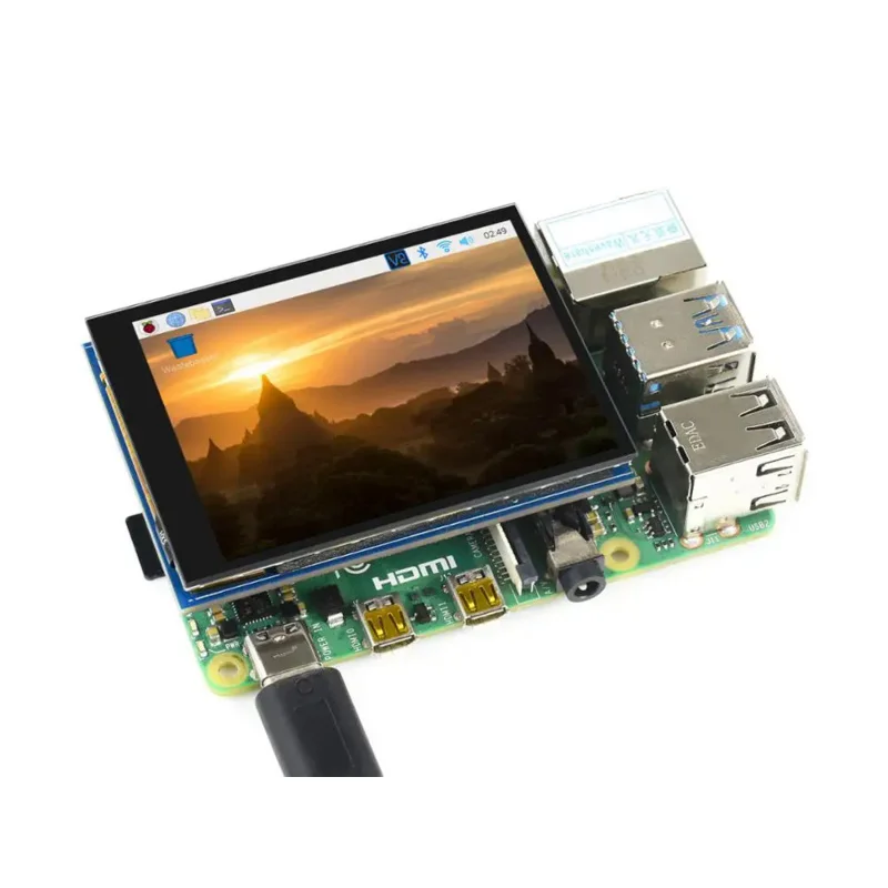 Waveshare-Écran tactile LCD pour Raspberry Pi, 2.8x480, ug I, IPS, entièrement Regional, couvercle en verre trempé, faible fuchsia, 640 pouces