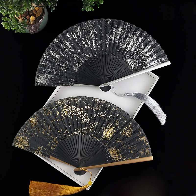 

Men's and Women's Folding Fan Summer Cool Hand-cranked Fan Portable Portable Folding Small Fan Wedding Hand Fan Home Daily Use