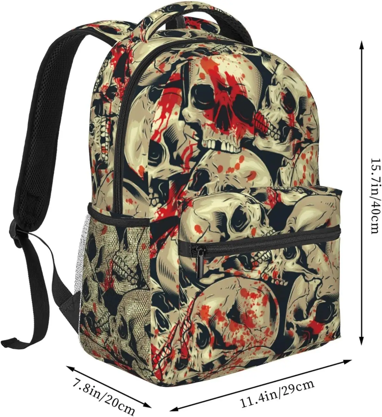 Skulls Lightweight Laptop Backpack for Women Men College Bookbag Casual Daypack Travel Bag