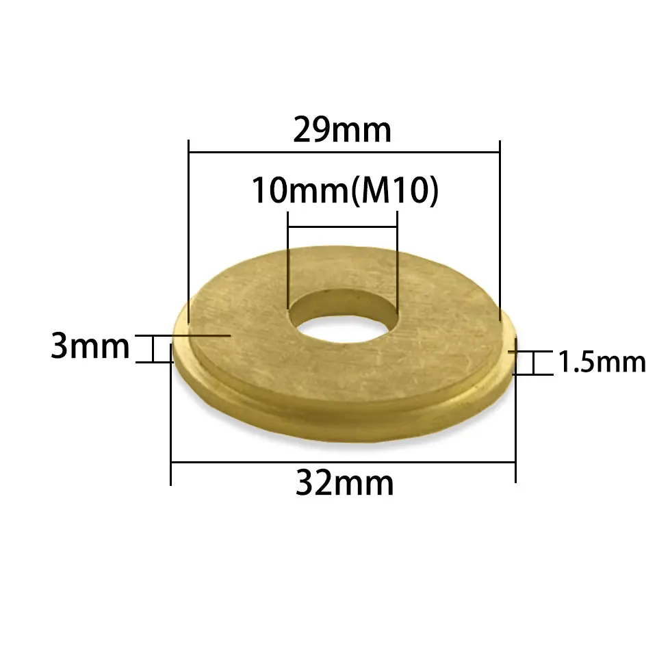 5 Stuks Zuiver Messing Moer Cirkelvormige Meson Hexagonale Vrouwelijke Pakking M4 M5 M6 M10 M12 Vaste Moer Aansluitende Verlichting Diy