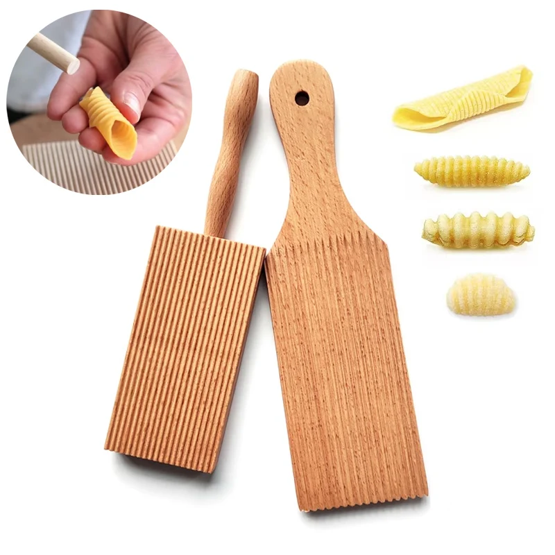 

Garganelli and Gnocchi Stripper Wood Paddle Board Italian Pasta Making Tools for Homemade Cavatelli Garganelli Pasta Maker