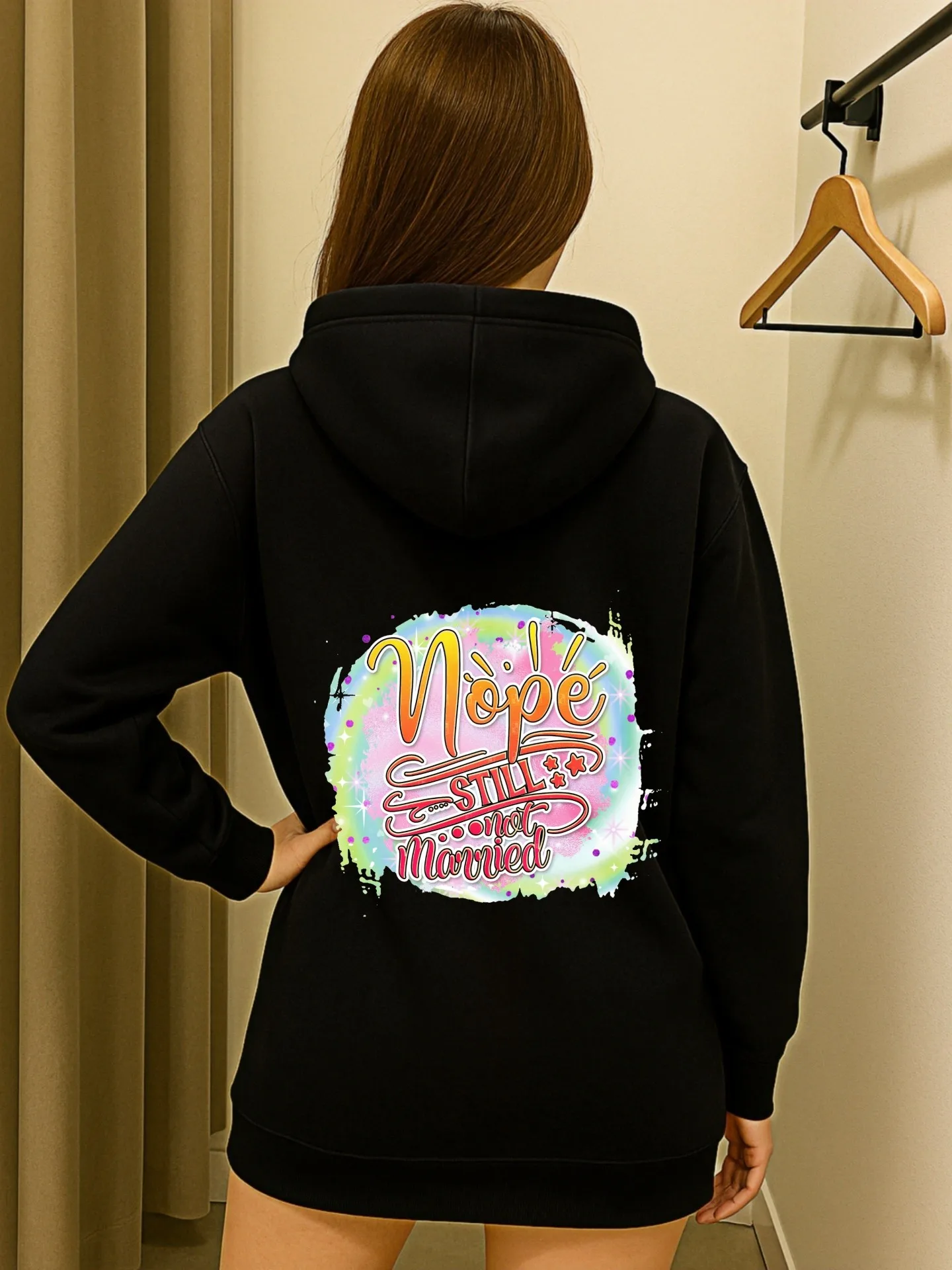 هوديي نسائي برسومات جرافيك، طباعة كرتونية، نمط ملابس الشارع، قماش ناعم، ملابس يومية غير رسمية، للشباب