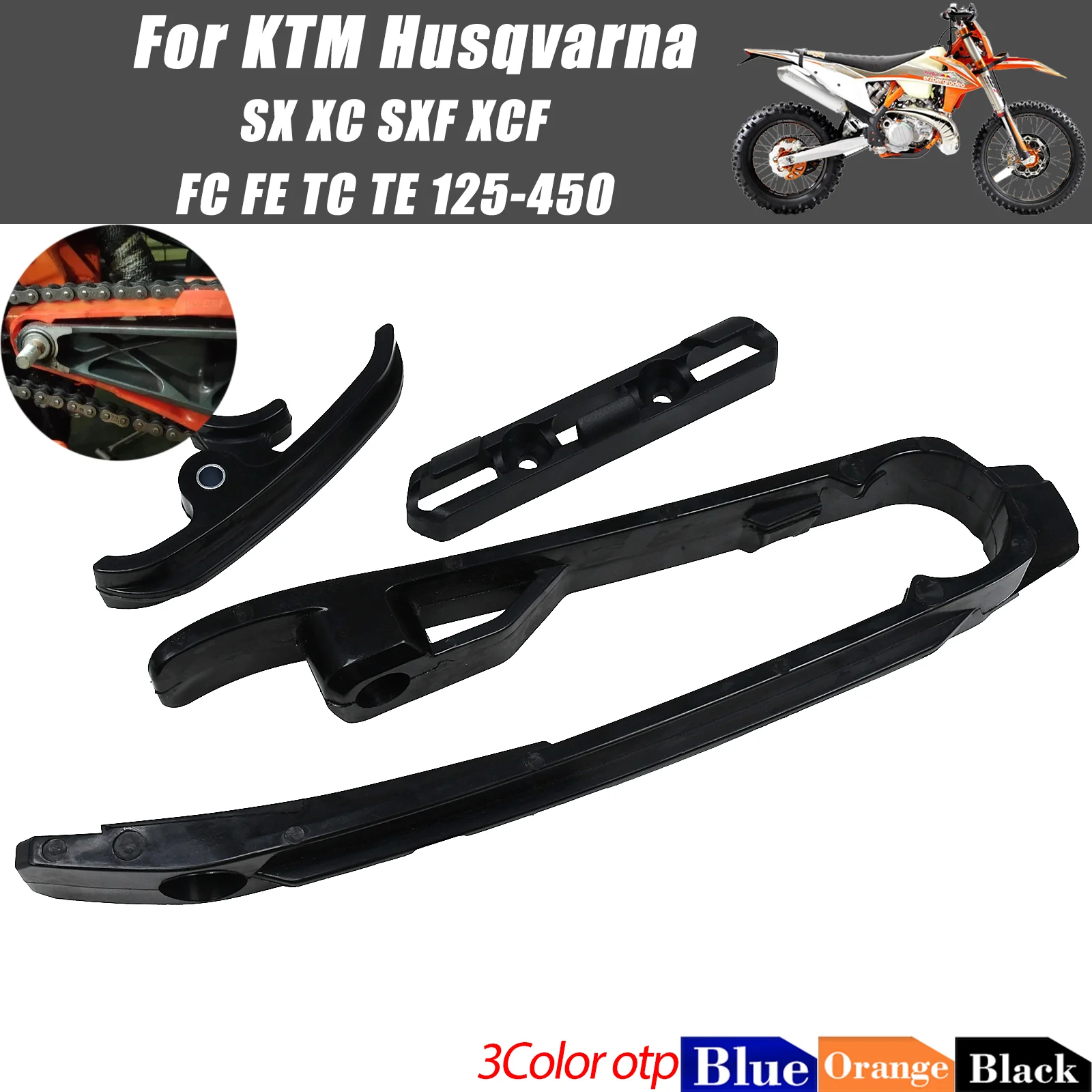 For KTM SX XC XCF SXF Husqvarna FC FE FS FX TC TE TX Swingarm Chain Slider Sliding Guide Dirt Bike Replacement Parts