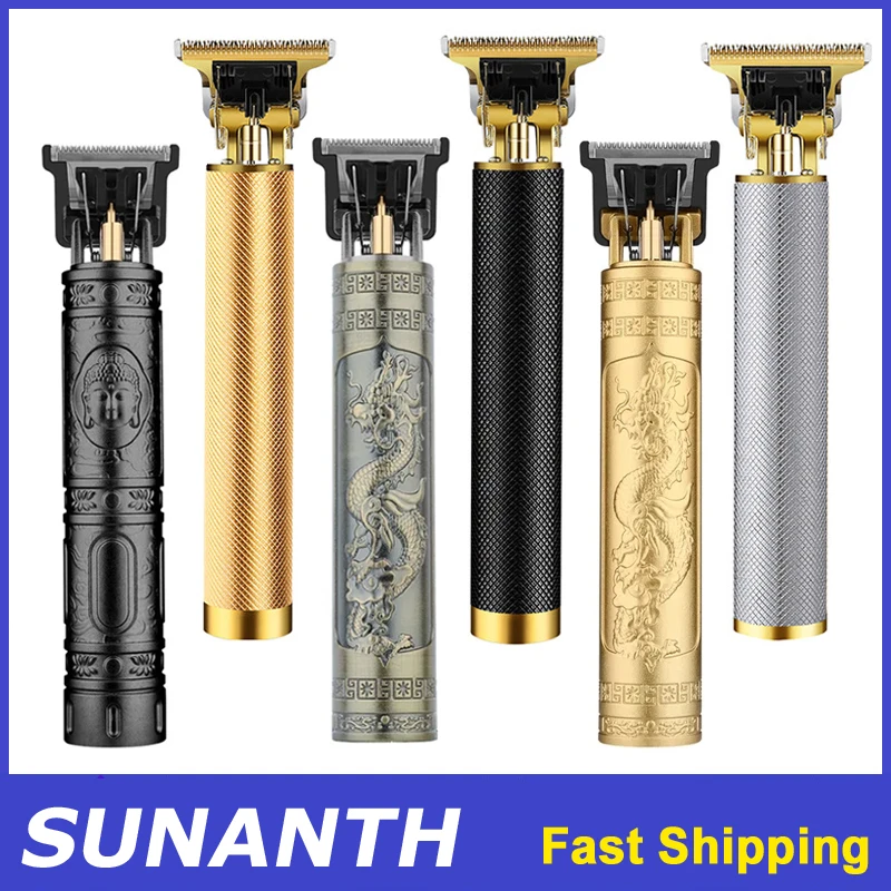 머리 가위 무선 헤어 트리머 충전식 T9 빈티지 헤어 커팅 머신 남성용 헤어 수염 트리머 수염 면도기