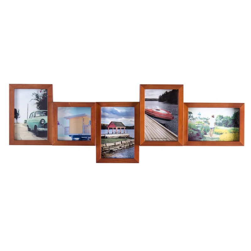 Style solid wood photo frame photo wall simple creative conjoined wall home decorative photo frame factory outlet