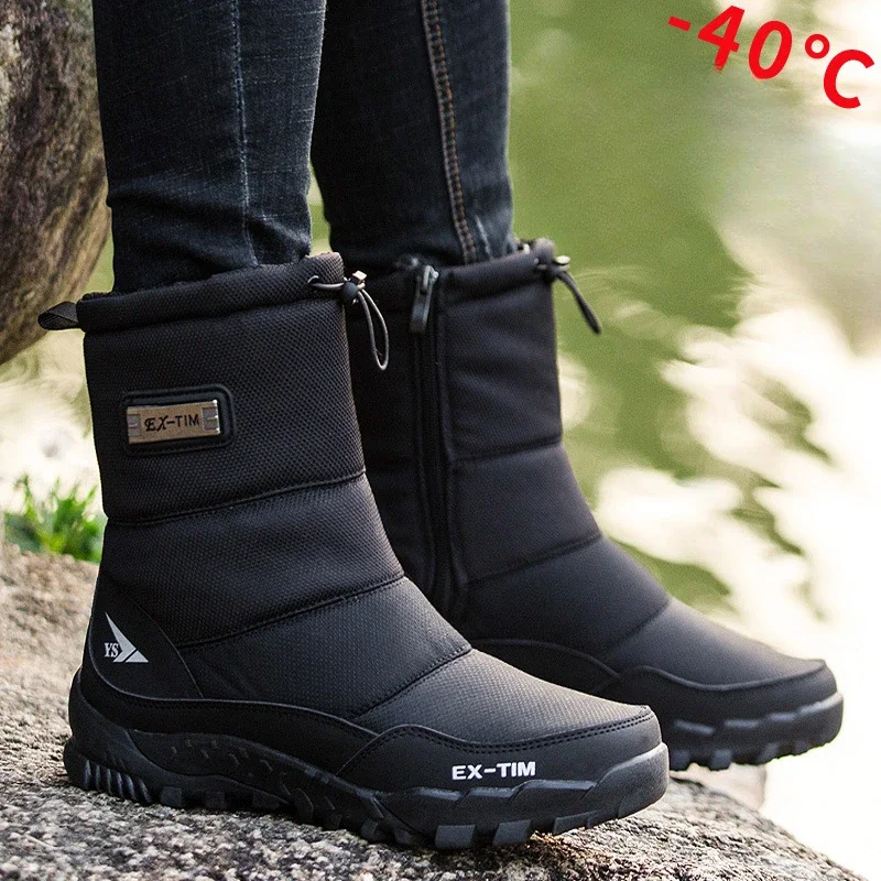 Warm Winter Plush Snow Boots Men Women Outdoor Winter Boots Waterproof Cotton Shoes Wear Resistant Anti Slip Ankle Boots botas