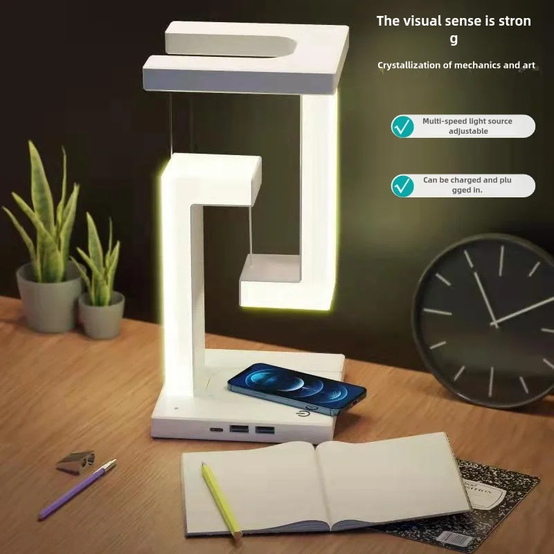 Suspended Anti Gravity Wireless Charging Desk Lamp Mobile Phone Wireless Charging Valentine S Day Home Romantic Ornament