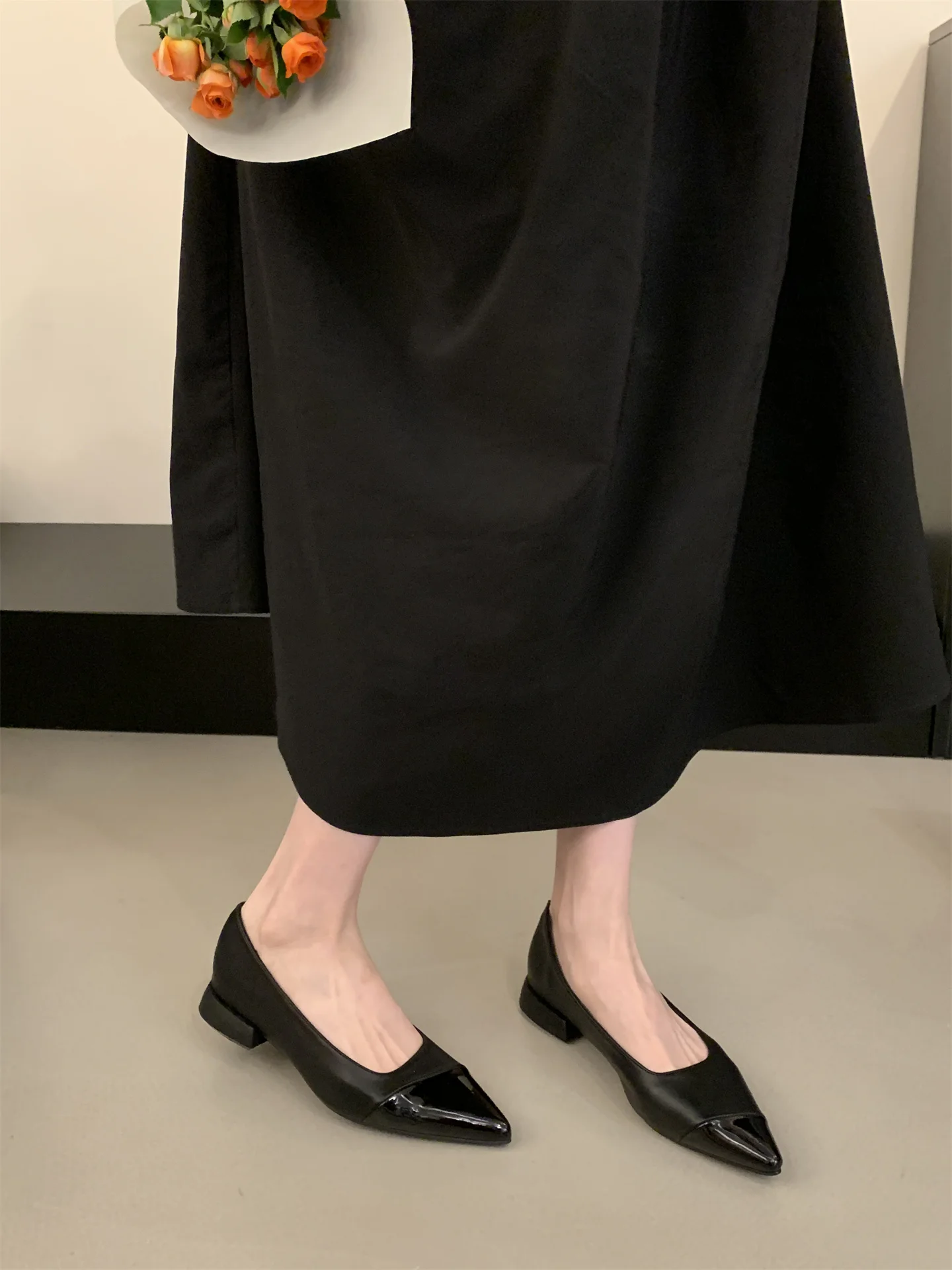 Franse Puntschoen Damesschoenen 2023 Lente Nieuwe Elegante Lage Hakken Patchwork Zomer Slip-On Vrouwen Dagelijkse Schoenen zapatos Mujer