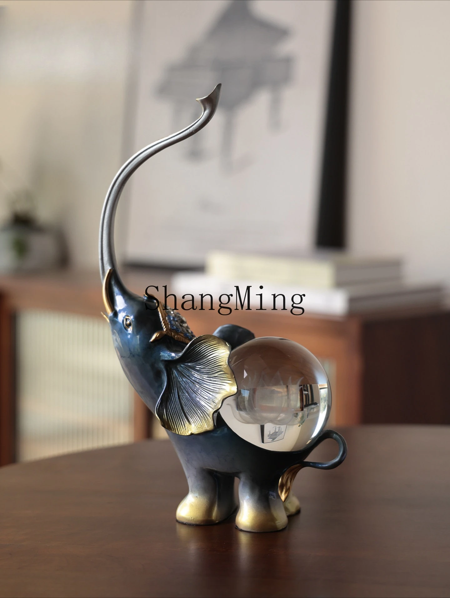 DSA light luxury crystal elephant ornaments living room entrance table table niche art high-end soft decorations