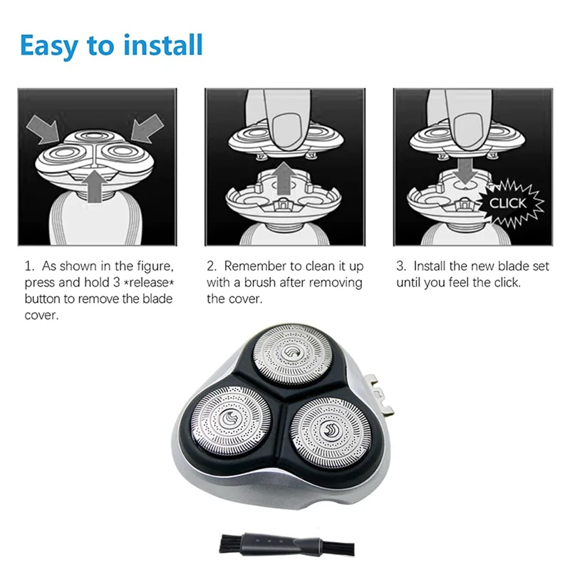 ABKR Testina di ricambio per rasoio HQ9 per Philips serie PT PT870 PT878 PT920 PT877 AT830 AT880 AT920 AT927 AT4600 Lama di rasoio