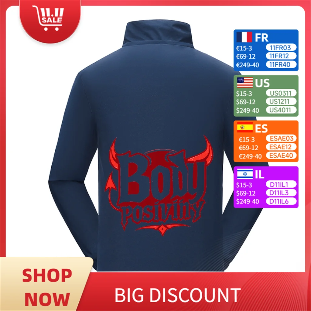 

Спортивная куртка на заказ Body Positive, куртка унисекс, ветровка с настраиваемым логотипом, ветрозащитная куртка для занятий спортом на открытом воздухе