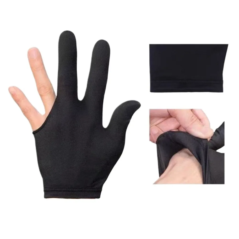 

10Pcs Billiards Gloves Breathable Anti Slip Elastic Three Finger Exposed Billiards Gloves Billiards Anti Slip Pole Gloves