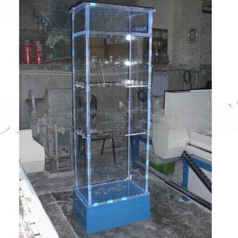 Beverage and food acrylic display racks, supermarket transparent glass display racks