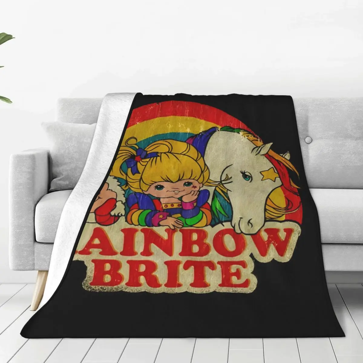 RETRO RAINBOW BRITEs Blanket Ultra-Soft Velvet Novelty Gifts Throw Blanket Quilt