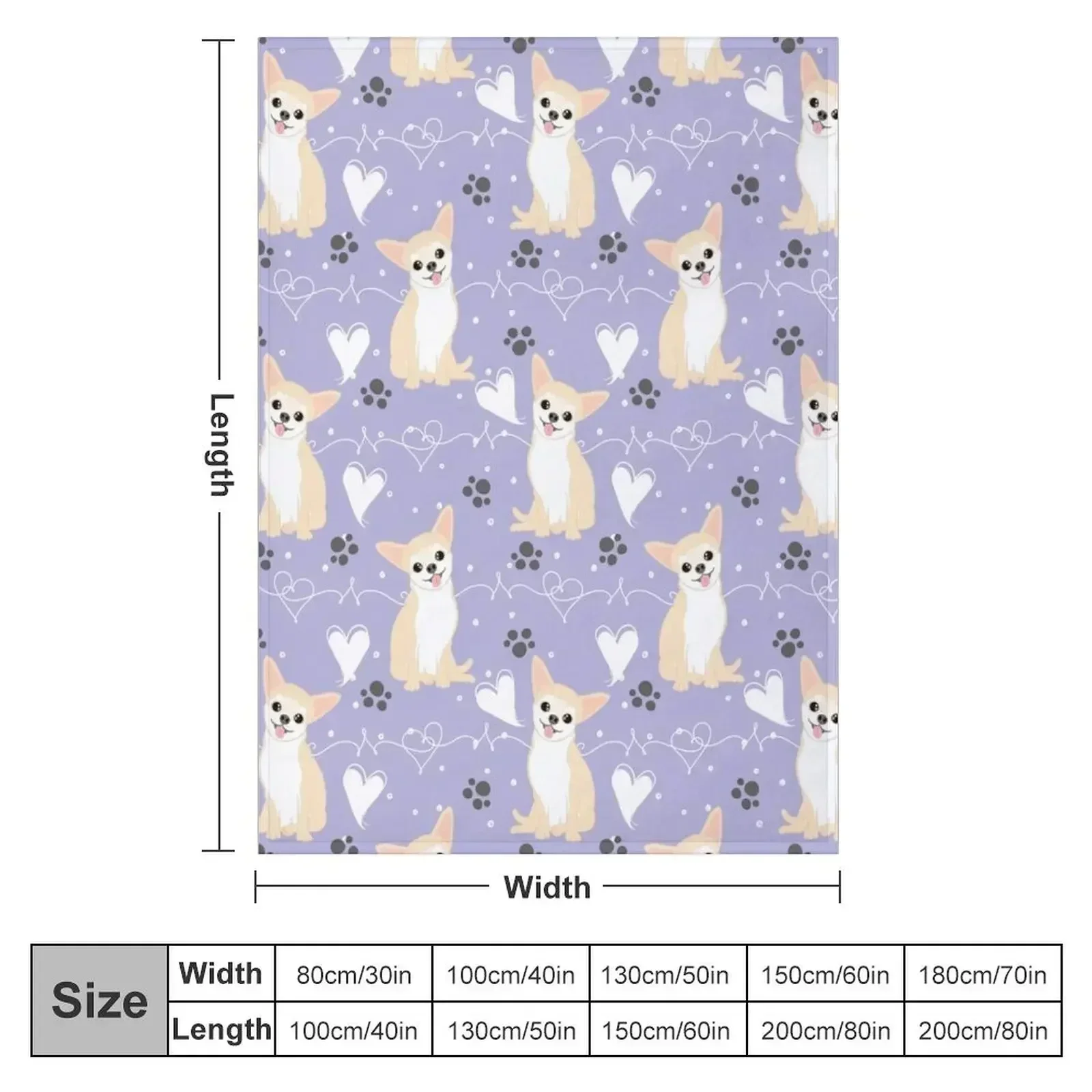 LOVE Fawn Cream White Chihuahua 2 Throw Blanket Bed covers Picnic Sofas cosplay anime Blankets