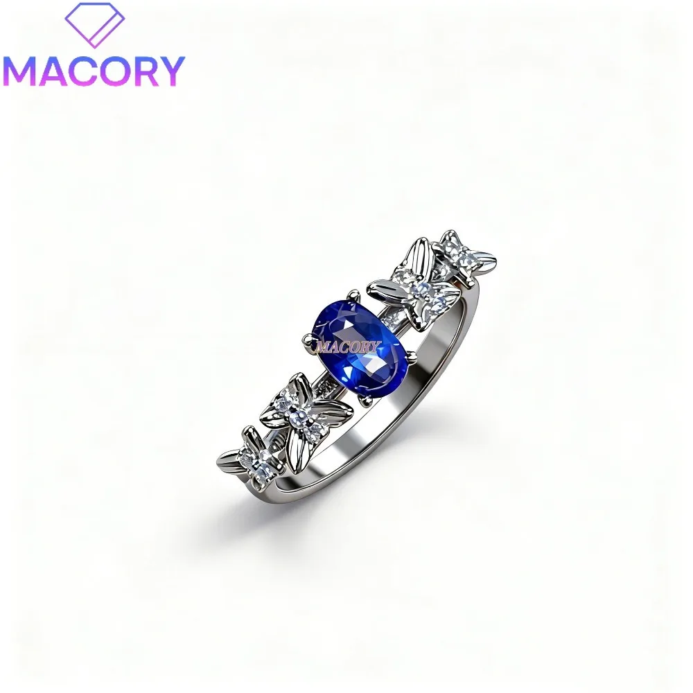 

Natural sapphire ring S925 sterling silver jewellery luxurious women's jewellery fashion accessory wedding ring holiday gift