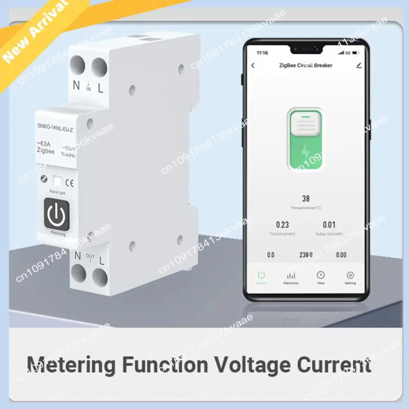 

M01K TUYA 63A 1P + N Zigbee умный автоматический выключатель с измерением умный дом беспроводной пульт дистанционного управления Smart Life Alexa Home