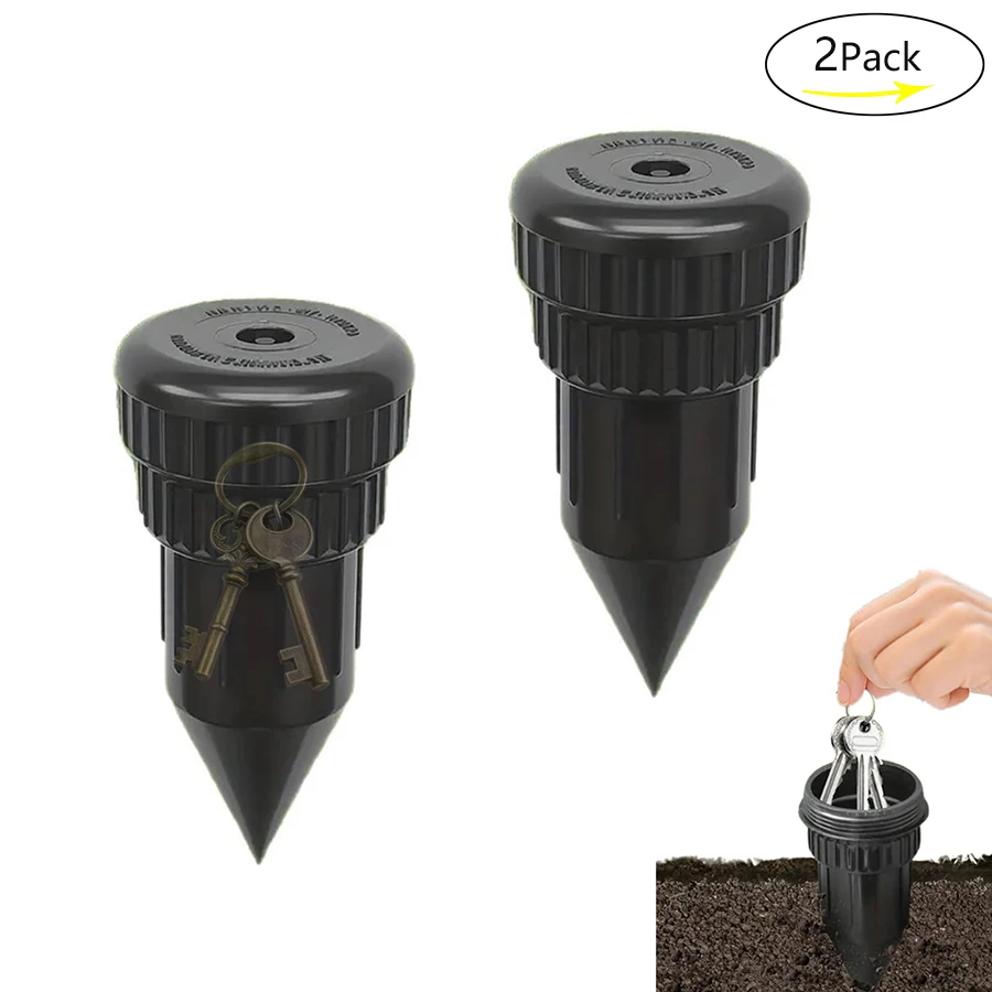 2 Pcs Hide A Key Outside Sprinkler Head Key Hider With Pointed Tip Waterproof, Sprinkler Head Key Holder for Garden Yard Soil  R