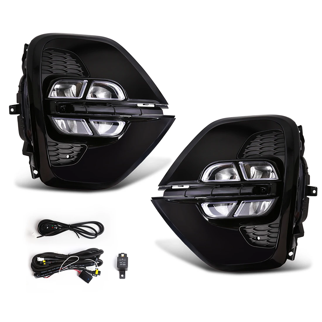 

For Kia Sportage KX5 2019 2020 US Asia Type LED DRL Daytime Running Lights Car Fog Lamps Front Bumper Headlights White Daylights