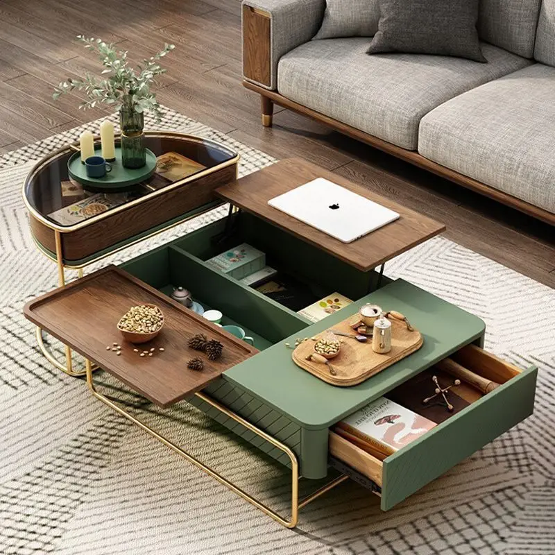 

Modern simple small apartment living room multi-functional small tea table light luxury lifting coffee table TV cabinet