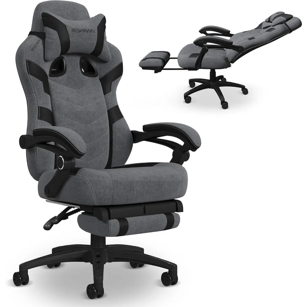 

110 Pro Ergonomic Gaming Chair with Footrest for Adults - Comfortable Office Gaming Recliner with Lumbar Support and Hea