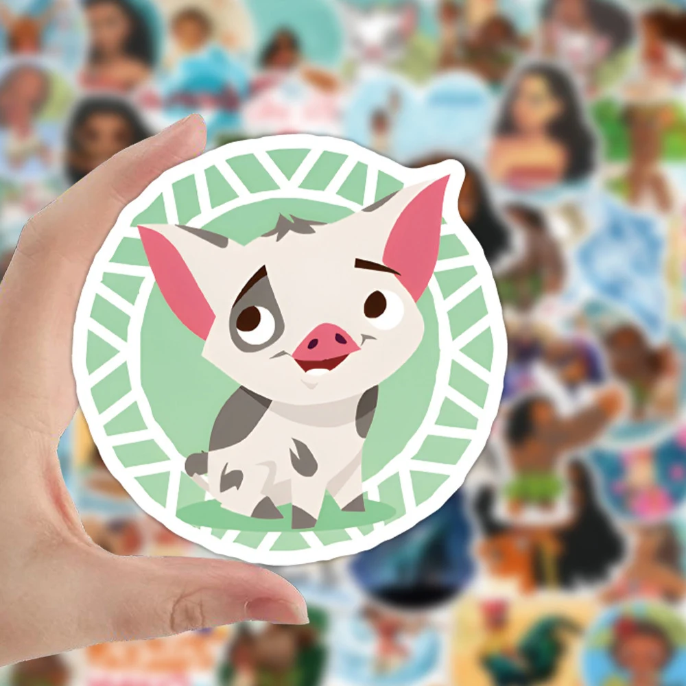 10/30/50pcs Cute Disney Moana Cartoon Stickers Funny Anime Kid Decal Toy DIY Notebook Phone Water Bottle Waterproof Sticker Pack