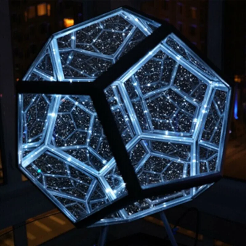 Infinity Dodecahedron Gaming Light 3D Cube Light Desk Cool RGBW Led Table Lamp for Bedroom Gaming Room Decor Led Night Lights