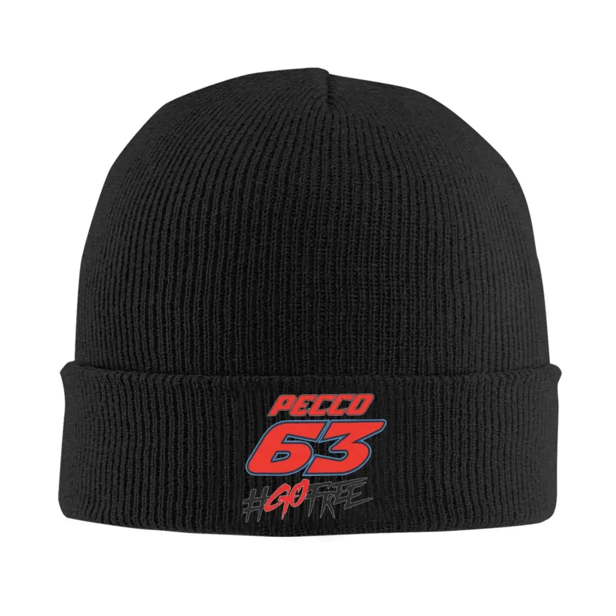 Pecco Bagnaia 63 Go Free Warm Knitted Cap Hip Hop Bonnet Hat Autumn Winter Outdoor Beanies Hats for Men Women Adult