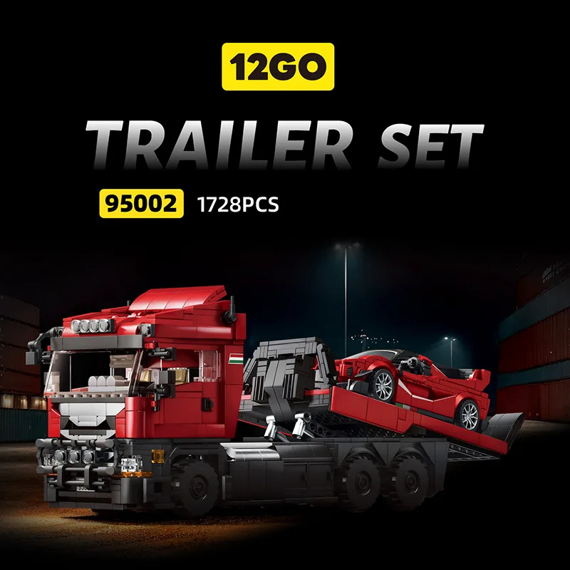 

12GO 95002 Гоночный грузовик-трактор, детский развивающий конструктор, игрушка для мальчиков, подарок на день рождения