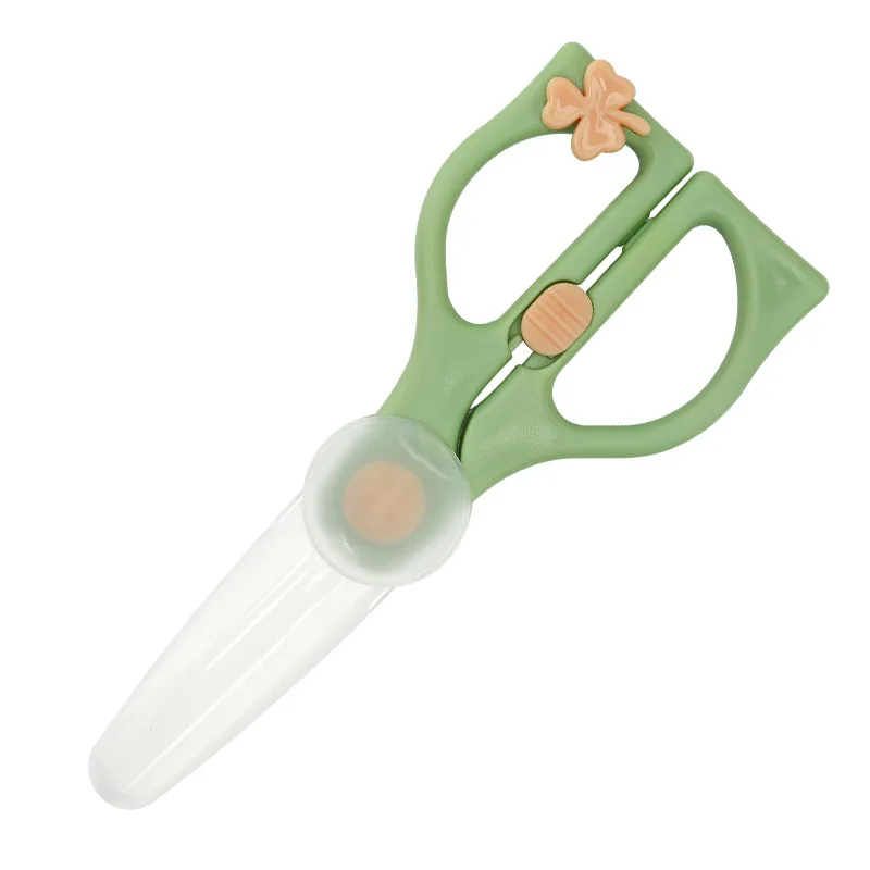 Safety Protection Food Scissors Safety Lock Portable Children\'s Ceramic Scissors Complementary Food Tool Kitchen Scissor