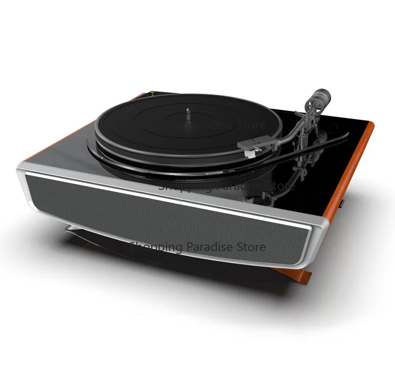 Modern Wooden Hifi Retro 3-Speed Record Player with FM Radio Bluetooth Built-in Stereo Speaker Turntable High-End Audio